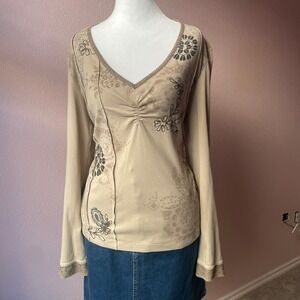 2000s Boho Indie Yoga Teacher Whimsy Blouse